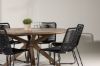 Imagine Rosario Dining Table- Teak Ø140 +Lindos Stacking Chair - Black Alu / Black Rope _6