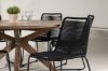 Imagine Rosario Dining Table- Teak Ø140 +Lindos Stacking Chair - Black Alu / Black Rope _6