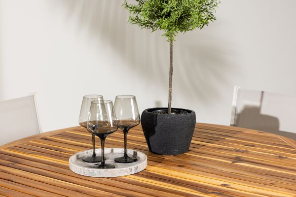 Imagine Vă rugăm să traduceți complet Lumpur Diningtable Acacia - Teaklook / Round ø110**75 +Scaun Stivuibil Copacabana - Bej/Bej _4