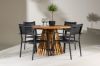 Imagine Lumpur Diningtable Acacia - Teaklook / Round ø110**75 +Copacabana Stacking Chair - Black/Black - Ersätter 4131-408 _4