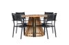 Imagine Lumpur Diningtable Acacia - Teaklook / Round ø110**75 +Copacabana Stacking Chair - Black/Black - Ersätter 4131-408 _4