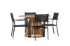 Imagine Lumpur Diningtable Acacia - Teaklook / Round ø110**75 +Copacabana Stacking Chair - Black/Black - Ersätter 4131-408 _4