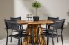 Imagine Lumpur Diningtable Acacia - Teaklook / Round ø110**75 +Copacabana Stacking Chair - Black/Black - Ersätter 4131-408 _4