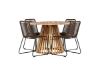 Imagine Masa de dining Lumpur Acacia - Aspect de teak / Rotund ø110**75 + Scaun de dining Lindos din aluminiu - Negru / _4