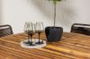 Imagine Masa de dining Lumpur Acacia - Aspect de teak / Rotund ø110**75 + Scaun de dining Lindos din aluminiu - Negru / _4