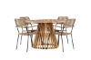 Imagine Lumpur Diningtable Acacia - Teaklook / Round ø110**75 +Lindos - Armchair - Black Alu / Latte Rope _4