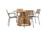 Imagine Lumpur Diningtable Acacia - Teaklook / Round ø110**75 +Lindos - Armchair - Black Alu / Latte Rope _4