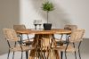 Imagine Lumpur Diningtable Acacia - Teaklook / Round ø110**75 +Lindos - Armchair - Black Alu / Latte Rope _4