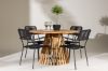 Imagine Lumpur Diningtable Acacia - Teaklook / Round ø110**75 +Lindos Armchair - Black Alu / Black Rope _4