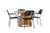 Imagine Lumpur Diningtable Acacia - Teaklook / Round ø110**75 +Lindos Armchair - Black Alu / Black Rope _4