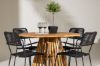 Imagine Lumpur Diningtable Acacia - Teaklook / Round ø110**75 +Lindos Armchair - Black Alu / Black Rope _4