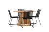 Imagine Lumpur Diningtable Acacia - Teaklook / Round ø110**75 +Lindos Stacking Chair - Black Alu / Black Rope _4