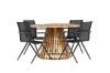 Imagine Lumpur Diningtable Acacia - Teaklook / Round ø110**75 +Alina Dining Chair - Black Alu / Black Textilene _4