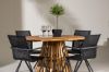 Imagine Lumpur Diningtable Acacia - Teaklook / Round ø110**75 +Alina Dining Chair - Black Alu / Black Textilene _4