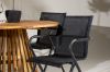 Imagine Lumpur Diningtable Acacia - Teaklook / Round ø110**75 +Alina Dining Chair - Black Alu / Black Textilene _4