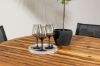 Imagine Lumpur Diningtable Acacia - Teaklook / Round ø110**75 +Alina Dining Chair - Black Alu / Black Textilene _4