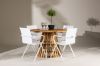 Imagine Lumpur Diningtable Acacia - Teaklook / Round ø110**75 +Alina Dining Chair - white Alu / White Textilene _4