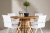 Imagine Lumpur Diningtable Acacia - Teaklook / Round ø110**75 +Alina Dining Chair - white Alu / White Textilene _4