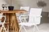 Imagine Lumpur Diningtable Acacia - Teaklook / Round ø110**75 +Alina Dining Chair - white Alu / White Textilene _4