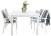 Imagine Marbella matbord 160/240*100*H75 - Vit+ Copacabana - Stacking Chair - White Alu/