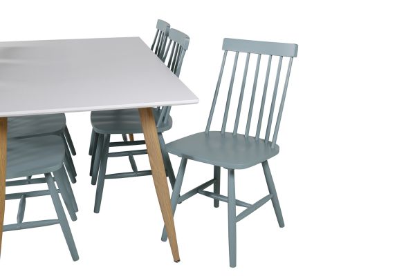 Imagine Polar Matbord - Ek-Look / Vit- 180*90*H75 +Lönneberga - Dining chair - Mint _6