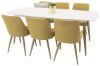 Imagine Masa de dining Polar Elipse - 240cm Alb / Stejar + Scaun de dining Plaza - Mustar _6