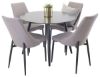 Imagine Plaza - Masă de dining - 100 ø - Negru/Negru + Leone 2.0 Gri Polar - Picioare NEGRE _4