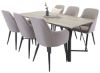 Imagine Masa de dining Marina - 180*90*H75 - Gri / Negru + Scaun Comfort Polar gri - Picioare Negre _6