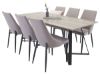 Imagine Masa de dining Marina - 180*90*H75 - Gri/Negru + Leone 2.0 Polar Gri - Picioare NEGRE _6