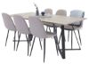 Imagine Masa de dining Marina - 180*90*H75 - Gri/Negru + Scaun Polar - material gri, picioare negre _6