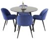 Imagine Plaza - Masă de dining - 100 ø - Negru / Negru + Scaun Velvet - Negru / Albastru închis _4