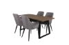 Imagine Masa de dining Inca - 160/200*85*H75 - Stejar / Negru + Scaun Comfort Gri Polar - Picioare Negre