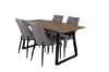 Imagine Masa de dining Inca - 160/200*85*H75 - Stejar/Negru +Leone 2.0 Gri Polar - Picioare NEGRE _4