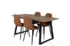 Imagine Masa de dining Inca - 160/200*85*H75 - Stejar / Negru - Scaun de dining Polar - Maro / Negru 4