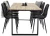 Imagine Masa de dining Cirebon 200*90cm - Teak / Black - Scaun de dining Polar Negru PU 6