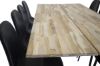 Imagine Masa de dining Cirebon 200*90cm - Teak / Negru - Scaun de dining Polar Negru PU 8