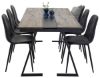 Imagine Masa de dining Jakarta - Negru / Teak inchis - 200*90*H75 - 6 scaune Dining Polar PU Negre