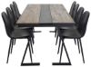 Imagine Masa de dining Jakarta - Negru / Teak închis - 200*90*H75 - Scaun de dining Polar Negru PU 8