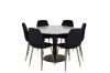 Imagine Estelle Dining Table round 106cm White marble / Black Legs - Polar Chair - Black Velvet / Matt brass leg 6