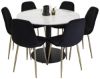 Imagine Estelle Dining Table round 106cm White marble / Black Legs - Polar Chair - Black Velvet / Matt brass leg 6