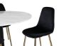 Imagine Estelle Dining Table round 106cm White marble / Black Legs - Polar Chair - Black Velvet / Matt brass leg 6