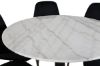 Imagine Estelle Dining Table round 106cm White marble / Black Legs - Polar Chair - Black Velvet / Matt brass leg 6