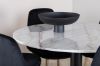 Imagine Estelle Dining Table round 106cm White marble / Black Legs - Polar Chair - Black Velvet / Matt brass leg 6