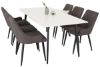 Imagine Vă rugăm să traduceți complet "Polar Matbord - Svart / Vit- 180*90*H75 +Plaza - Dining chair - Black/Dark grey _6