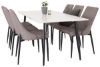 Imagine Masa de dining Polar - Negru / Alb- 180*90*H75 + Leone 2.0 Polar Grey - Picioare NEGRE _6