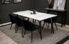 Imagine Masa de dining Polar - Negru / Alb- 180*90*H75+ Scaun de dining Velvet - Negru / Catifea_6