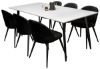 Imagine Masa de dining Polar - Negru / Alb- 180*90*H75+ Scaun de dining Velvet - Negru / Catifea_6