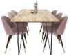 Imagine Bali Matbord - Svart / Naturträ - 200*90*H75+Velvet Brass Dusty Pink_6