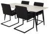 Imagine Masa de dining Polar - Negru / Alb - 180*90*H75 + Scaun de dining Art - Negru / PU Negru_4