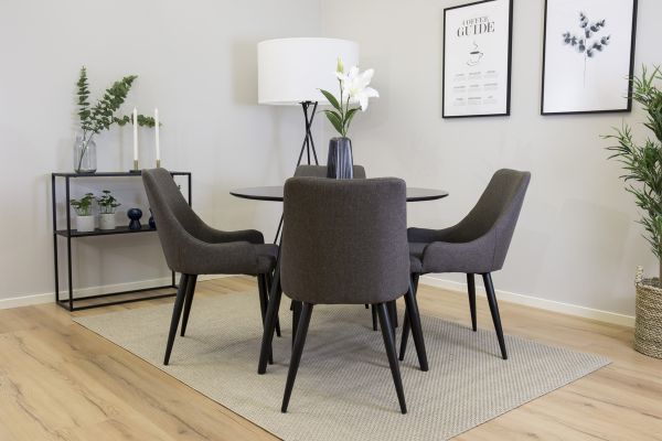 Imagine Plaza - Dining table - 100 ø - Black/Black +Plaza - Dining chair - Black/Dark grey _4